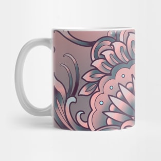 yoga style mandala pattern with third eye, pink and grey Mug